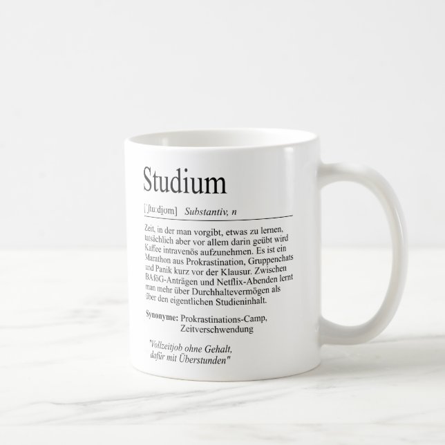Taza De Café Unispruch "Studium" Geschenk, Studenten (Derecha)