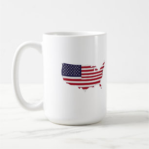 Taza De Café United States Map Filled with American Flag
