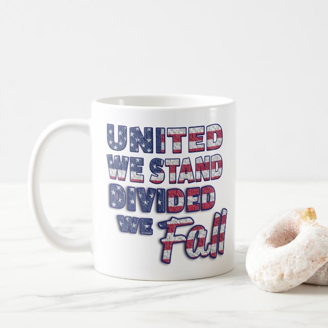 Taza De Café United We Stand Typography Coffee Mug (Con donut)