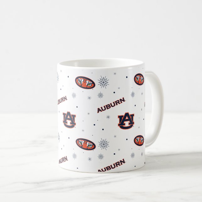 Taza De Café Universidad Auburn | Patrón de vacaciones (Anverso derecho)
