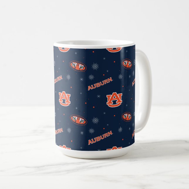 Taza De Café Universidad Auburn | Patrón de vacaciones (Anverso derecho)