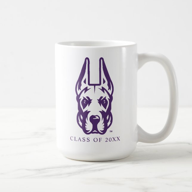 Taza De Café Universidad de Albany Gran Cabeza de Mascota Dane (Derecha)
