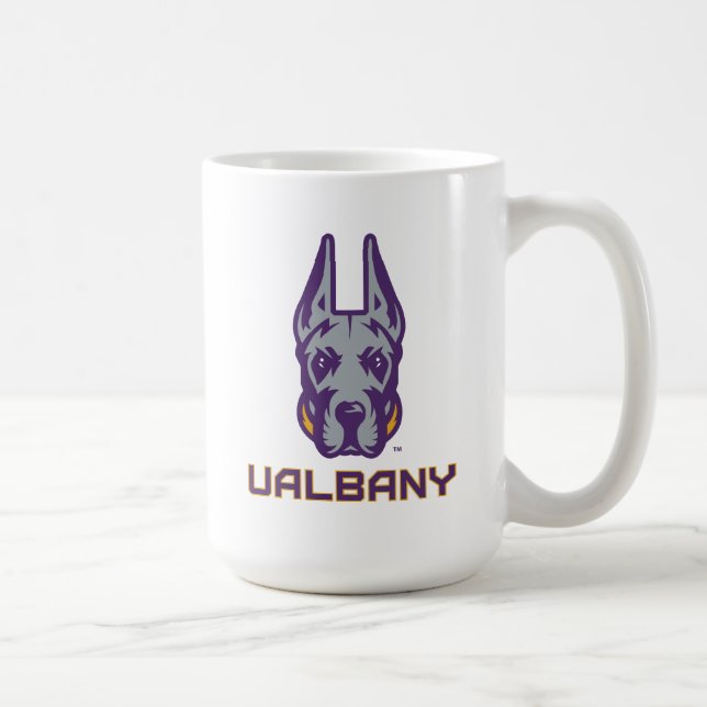 Taza De Café Universidad de Albany Great Danes (Derecha)