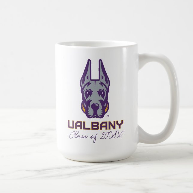 Taza De Café Universidad de Albany Great Danes (Derecha)