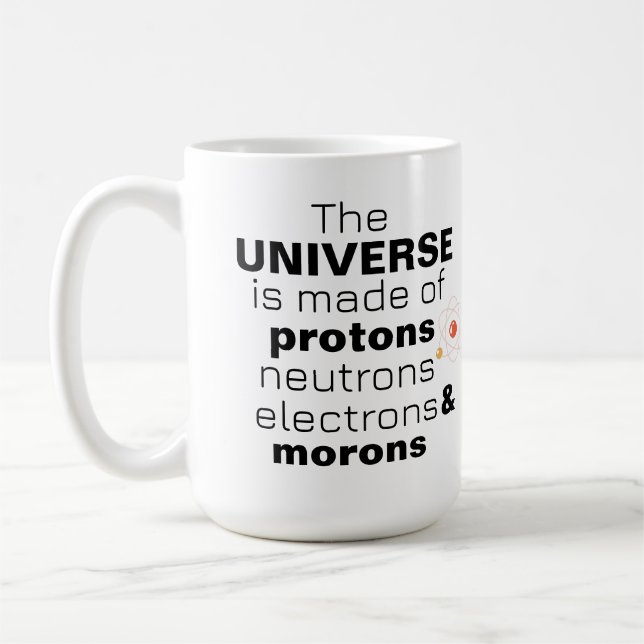 Taza De Café Universo de Ciencia Divertida Protones Neutrones E (Izquierda)