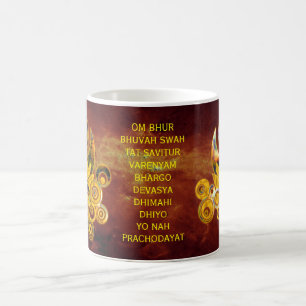 Taza De Café Universo del MANTRA el de OM Lotus y de GAYATRI