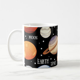 Taza De Café Universo, espacio, diseño dibujado mano del tema