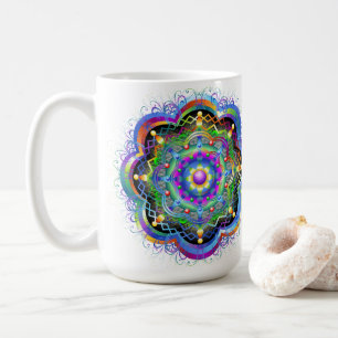 Taza De Café Universo Mandala Colores Psicodélicos