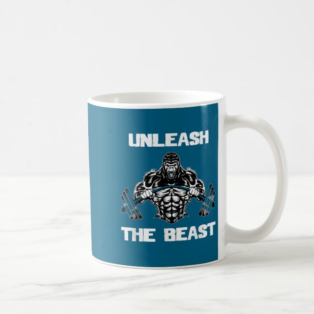 Taza De Café Unleahe Gorilla Bodybuilding Motivational Gift  (Derecha)
