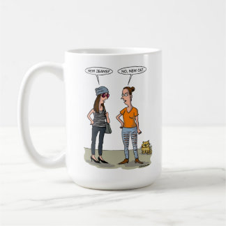 Taza De Café ¿Unos vaqueros nuevos? No, un gato nuevo. Tarjeta 