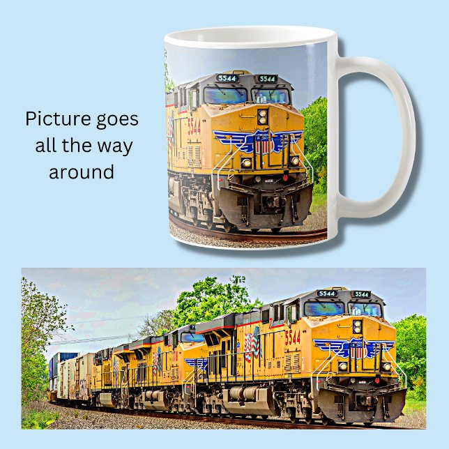 Taza De Café UP Alas Ferroviarias Tren de Locomotora Diesel (Subido por el creador)