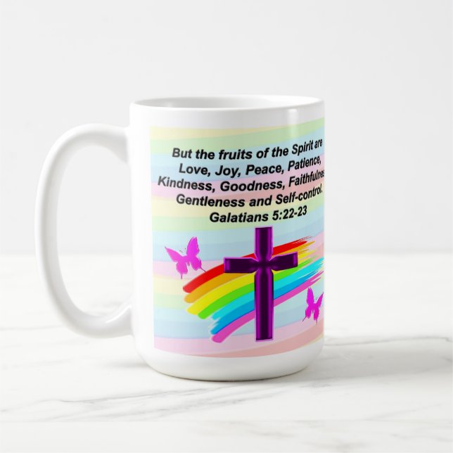 TAZA DE CAFÉ UPLIFICACIÓN DE LOS GALATIANOS 5 ESCRITURA (Izquierda)