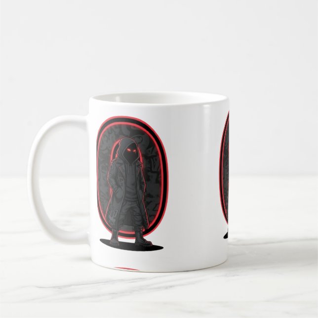 Taza De Café Urban Phantom Dark Techwear Hooded Figure Streetwe (Izquierda)