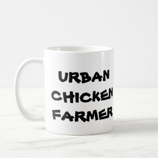 Taza de café urbana del granjero del pollo