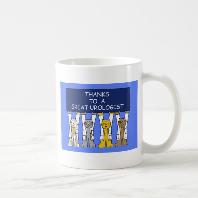 Taza De Café Urología agradece a gatos Personalizados en abrigo (Derecha)