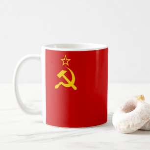 Taza De Café URSS Unión Soviética Comunista Hoja y Martillo