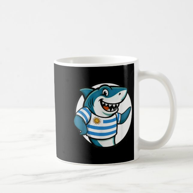 Taza De Café Uruguay Flag Shark Funny Uruguayan  (Derecha)