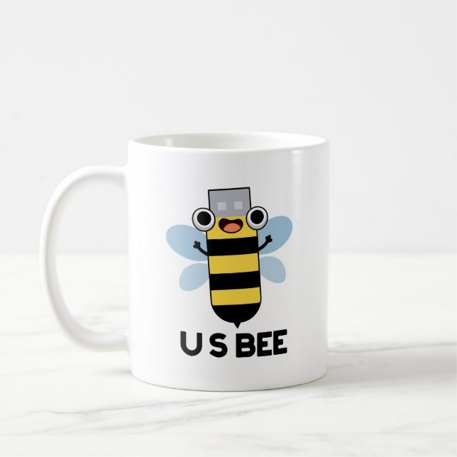 Taza De Café US Bee Funny USB Technical Pun (Izquierda)
