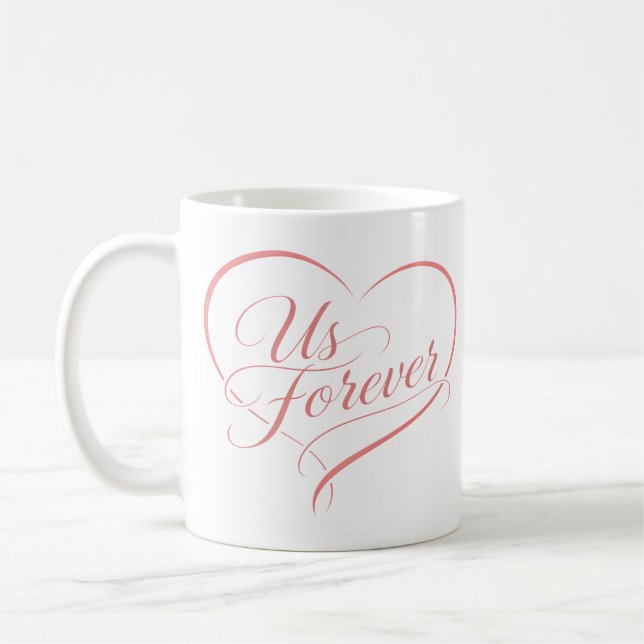 Taza De Café Us Forever Romantic Heart Mug (Izquierda)