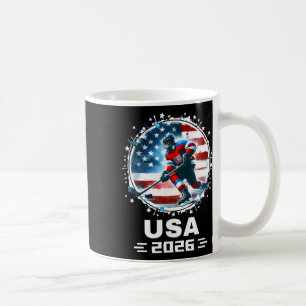 Taza De Café Usa 2026 Hockey Bandera Americana Mujeres Hombres