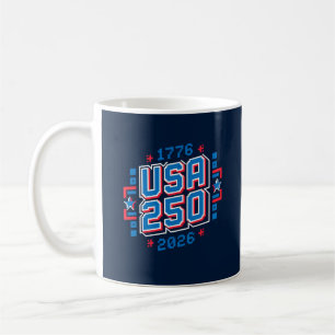Taza De Café USA 250 - 1776 a 2026 Pixel Art