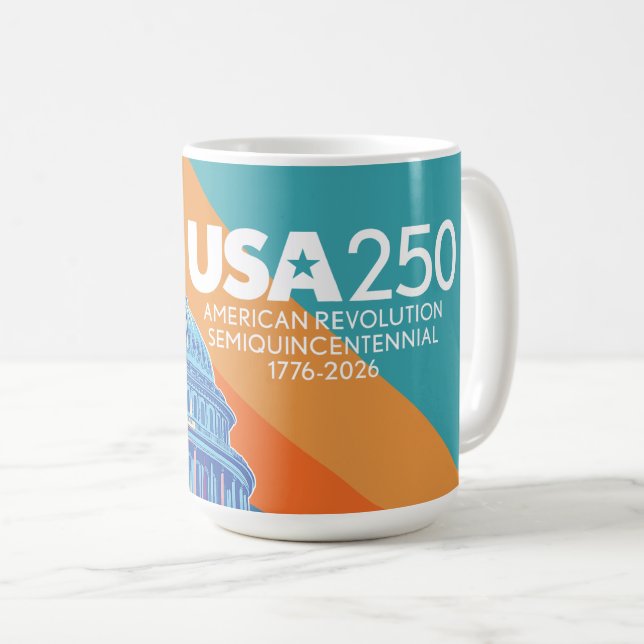 Taza De Café USA 250 Birthday Capital - America Celebration (Anverso derecho)