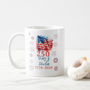 Taza De Café USA 250 Celebración Fiesta Patriótica 4 de julio
