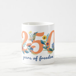 Taza De Café USA 250 Years of Freedom Floral Mug – 1776–2026 Co