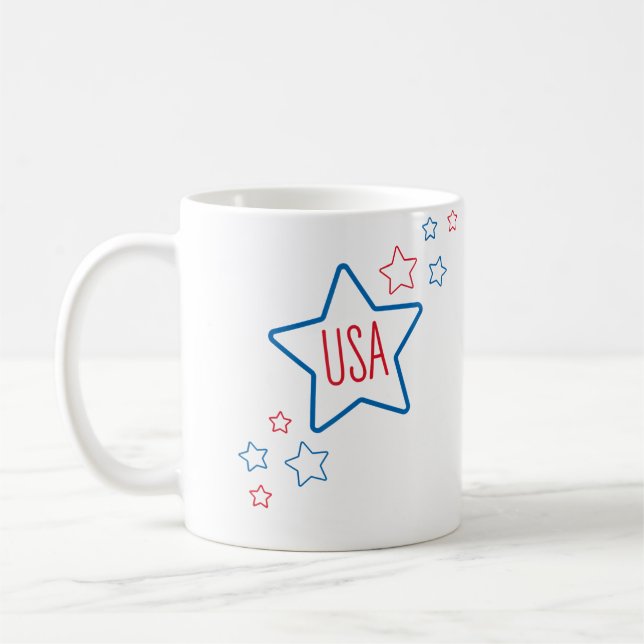 Taza De Café Usa Americana Fourth Of July Shooting Stars (Izquierda)