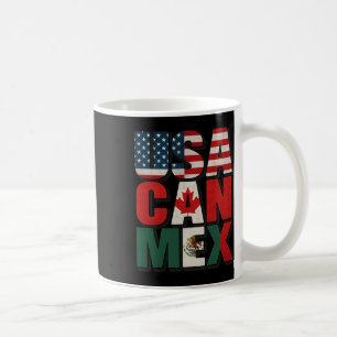 Taza De Café Usa Can Mex Bandera Fútbol Norteamérica Footbyll F