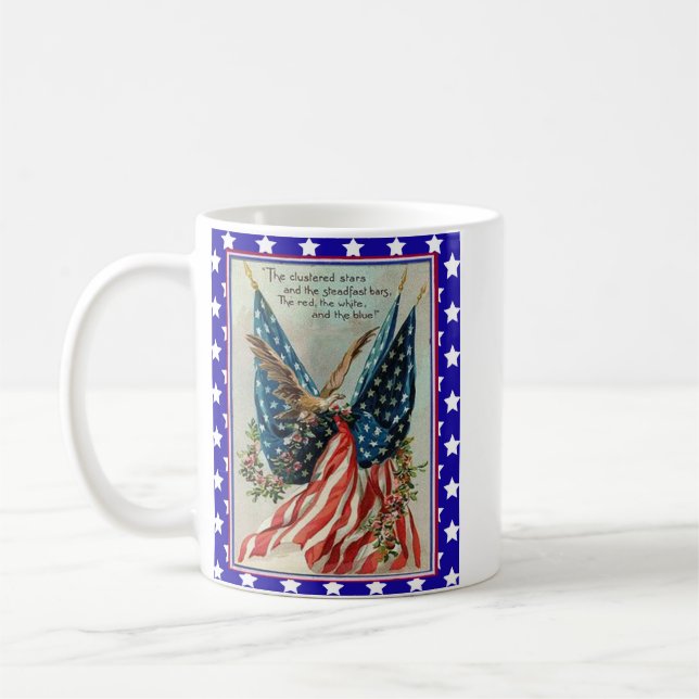 Taza De Café USA Eagle Fourth of July Patriotic Flag (Izquierda)