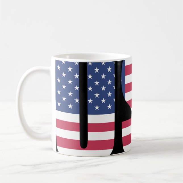 Taza De Café USA Flag Barcode Graphic Mug - Bold Social Comment (Izquierda)