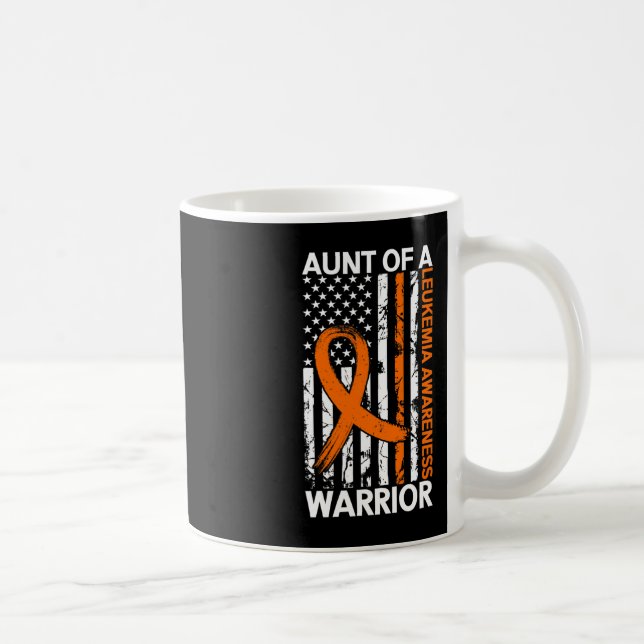 Taza De Café USA Flag Leukemia Awareness Mono Estadounidense (Derecha)