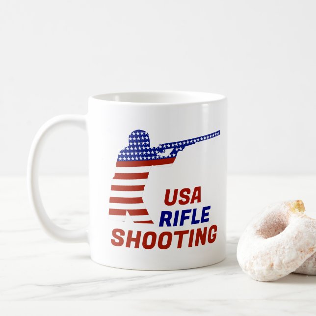 Taza De Café USA Patriotic Rifle Shooting (Con donut)