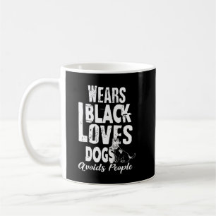 Taza De Café Usa perros negros evita a la gente
