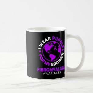 Taza De Café Usa Púrpura Para Mi Hermano Fibromialgia Concienci