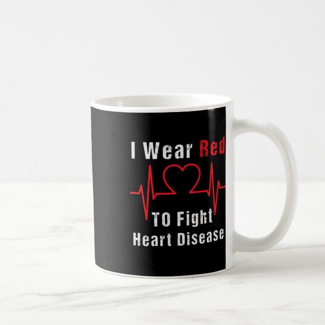 Taza De Café Usa Rojo Para Luchar Contra Las Enfermedades Cardí (Derecha)