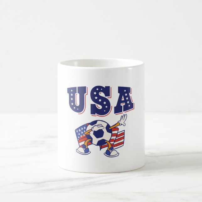 Taza De Café USA Soccer Fan Jersey Shirt American Flag (Centro)