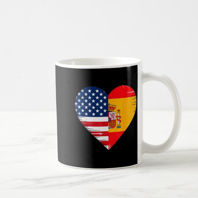 Taza De Café Usa Spain Heart - Dual Citizenship  (Derecha)