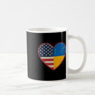 Taza De Café Usa Ucrania Corazón - Doble Ciudadanía 2