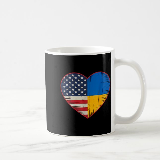 Taza De Café Usa Ukraine Heart - Dual Citizenship  (Derecha)