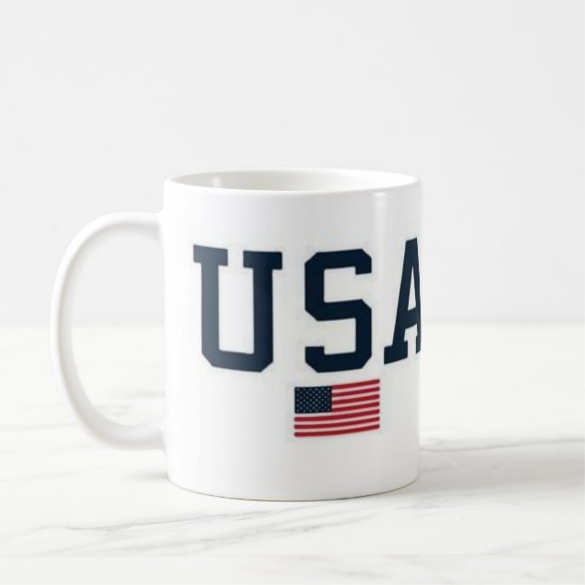 Taza De Café USA varsity letters American Flag Gym Sports  (Izquierda)