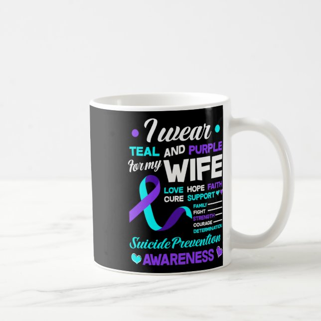 Taza De Café Usa Verde azulado Y Morado Para Prevenir El Suicid (Derecha)