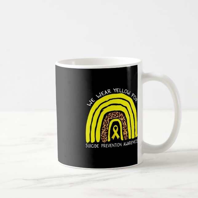 Taza De Café Usamos arcoiris amarillo para prevenir el suicidio (Derecha)