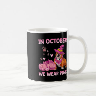 Taza De Café Usamos Awarene De Cáncer De Mama De Bulldog Inglés