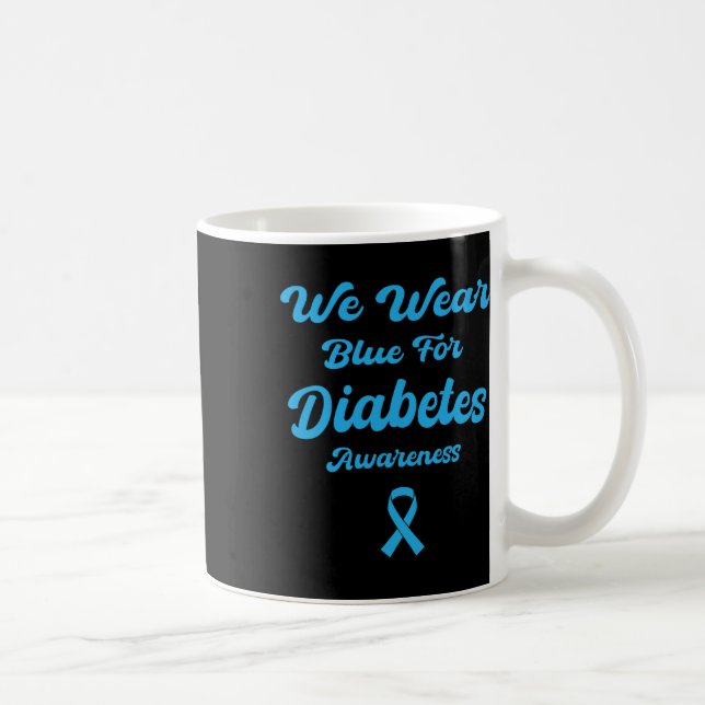Taza De Café Usamos Azul Para Concienciar Sobre La Diabetes Mes (Derecha)