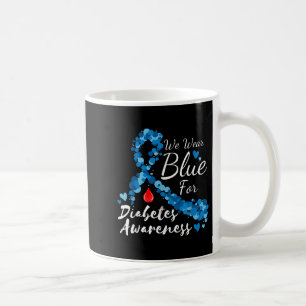 Taza De Café Usamos Azul Para La Conciencia Sobre La Diabetes C