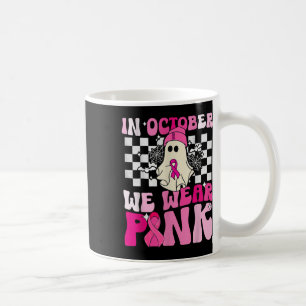 Taza De Café Usamos Cáncer De Mama Fantasma Halloween Rosa