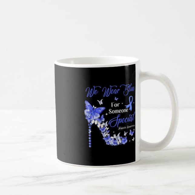 Taza De Café Usamos Mariposas Azules Alopecia Conciencia (Derecha)