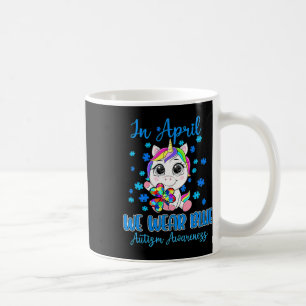 Taza De Café Usamos piezas de rompecabezas azules Shamrock Unic